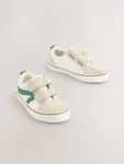 White/Green Wide Fit (G) Touch Fastening Trainers