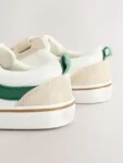 White/Green Wide Fit (G) Touch Fastening Trainers
