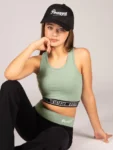 Pineapple Green Tape Hem Midi Crop Top
