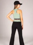 Pineapple Green Tape Hem Midi Crop Top