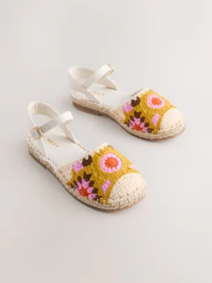 Bright Crochet Espadrille Sandals