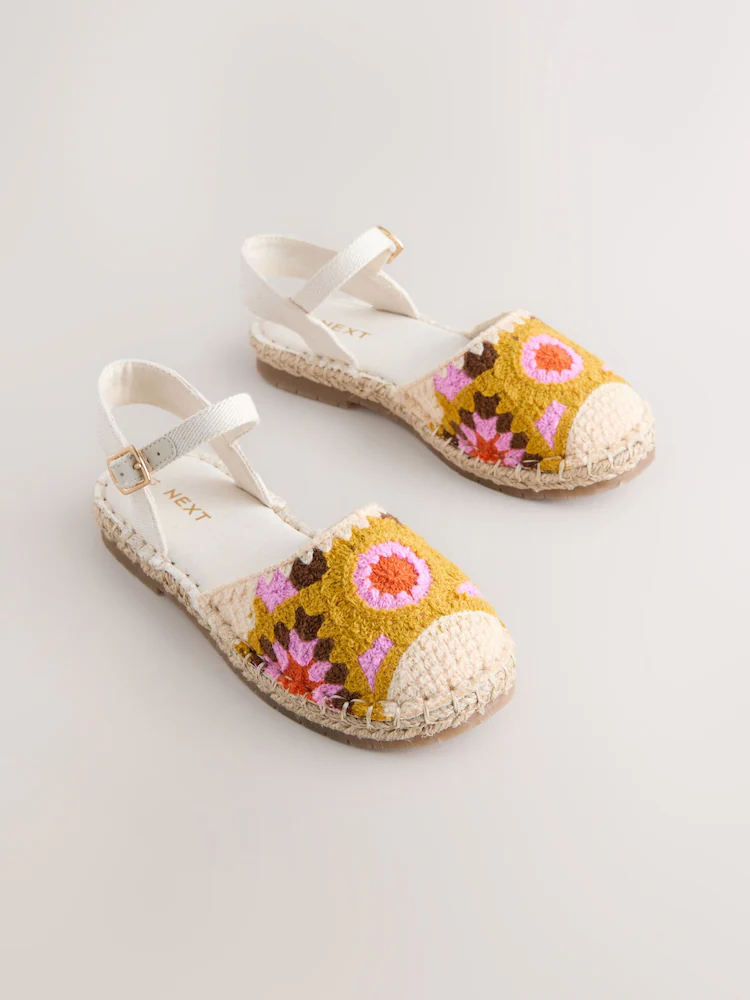 Bright Crochet Espadrille Sandals
