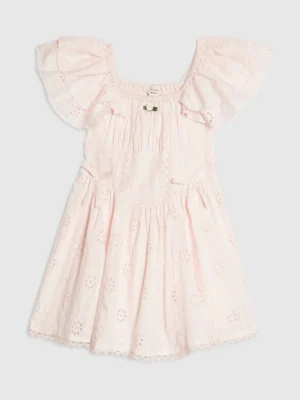 River Island Pink Broderie Rosette Dress