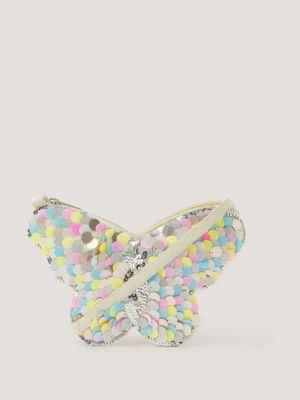 Monsoon Silver Sequin Butterfly Bag