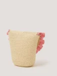 Monsoon Natural Cherry Gingham Straw Bag