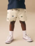 Neutral Dino Print Jersey Shorts