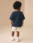 Neutral Dino Print Jersey Shorts
