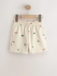 Neutral Dino Print Jersey Shorts