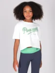 Pineapple White Logo Girls Dance Crop T-Shirt