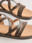 Chocolate Brown Standard Fit (F) Strappy Sandals