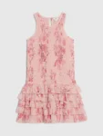 River Island Pink Chiffon Hem Rara Dress