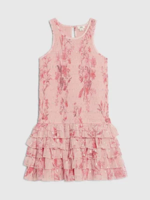 River Island Pink Chiffon Hem Rara Dress