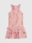 River Island Pink Chiffon Hem Rara Dress