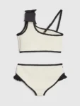 River Island Cream Asymmetric 3D Bow Bikini