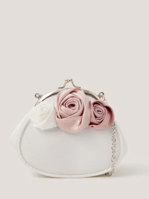 Monsoon White Rosette Clip Frame Bag
