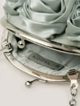Monsoon Green Rose Satin Clip Frame Bag
