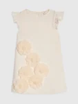 River Island Cream 3D Flower Shift Dress