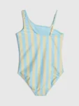 River Island Blue Dolphin Stripe Aysmmetric Swimsuit