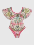 River Island Pink All Over Palm Print Swimsuit