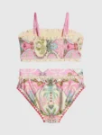 River Island Pink All Over Palm Print Square Neck Bikini