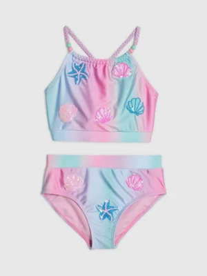 River Island Blue Ombre Sequin Shell Bikini