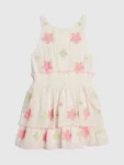 River Island White Neon Embrodiered Scallop Sun Dress