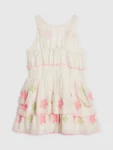 River Island White Neon Embrodiered Scallop Sun Dress
