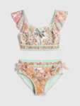 River Island Orange Del Maar Frill Bikini
