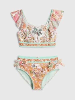 River Island Orange Del Maar Frill Bikini