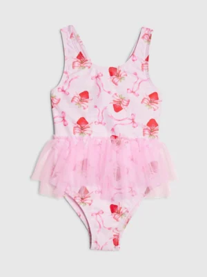 River Island Pink Strawberry Bow Tutu Swimsuit