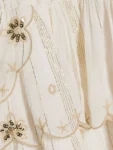 River Island Cream Embellished Scalloped Shirred Dress