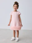 Baker by Ted Baker Pink Mesh Hem A-Line Scuba Dress
