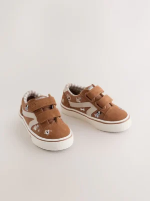 Tan Brown Dogs Standard Fit (F) Touch Fastening Trainers