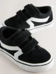 Black/White Standard Fit (F) Touch Fastening Trainers