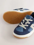 Blue Standard Fit (F) Touch Fastening Elastic Lace Trainers