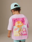Pink Barbie Short Sleeve T-Shirt and Cycle Shorts Set