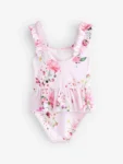 Baker by Ted Baker Pink Floral Frill Peplum Swimsuit