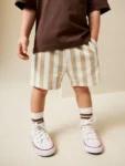Cement/Ecru Stripe Jersey Shorts