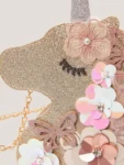 Monsoon Gold Ella Sequin Flower Unicorn Bag