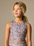 Lilac Purple Floral Sports Crop Top