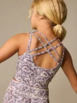Lilac Purple Floral Sports Crop Top
