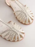 Gold Plaited Fisherman Sandals