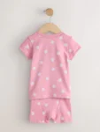 Pink Bow and Heart Print Short Pyjamas 3 Pack