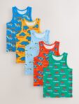 Multi Character Cotton Vests 5 Pack