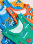 Multi Character Cotton Vests 5 Pack
