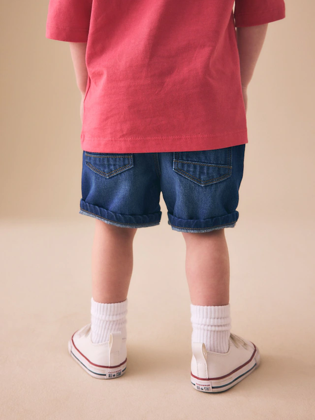 Dark Blue Denim Shorts