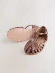 Bronze Metallic Plaited Fisherman Sandals