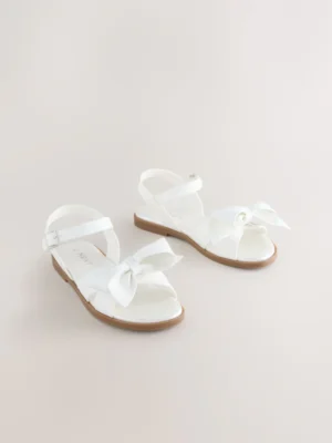 White Bow Sandals