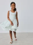 Baker by Ted Baker Tiered Cotton Poplin Mix Dress