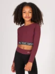 Pineapple Red Tape Girls Long Sleeve Crop Top